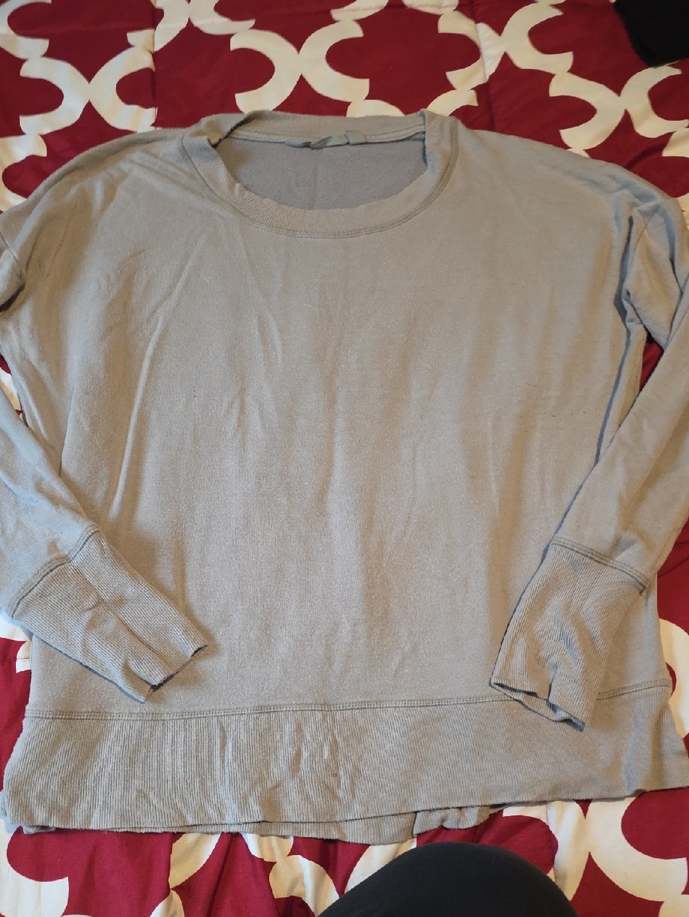 Athleta Light Gray Crewneck Sweat Top